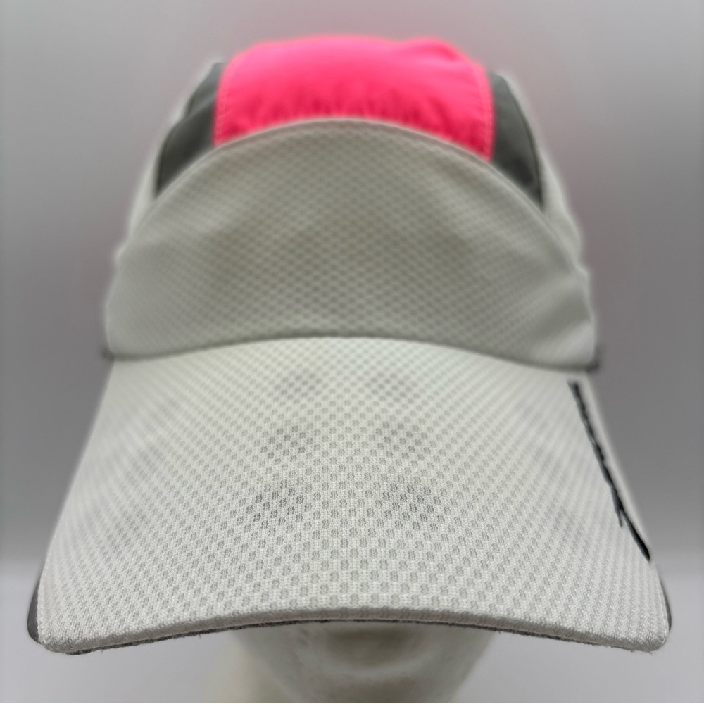 Brooks Running Hat Cap OSFM Unisex Reflective White Pink Grey Lightweight Mesh
